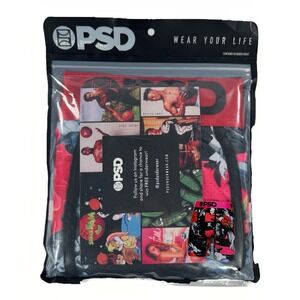 PSD Underwear Skull Red Black Flowers Boxer Briefs Men's XL 40-42 NWT